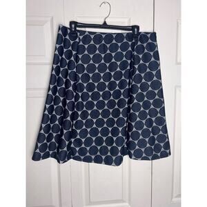 Renee C. Women's Navy Blue White Lace Circle Skirt Size XL